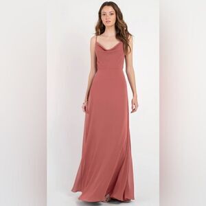 Jenny Yoo Collection Evening Formal Bridesmaid Gown Maxi Dress Dusty Rose US 10
